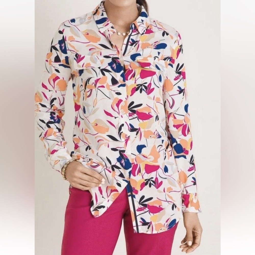 Chico's‎ Multicolor Floral Button Down Shirt